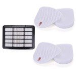 HEPA Filter + 2 Foam Flet Filter Kit for Shark Navigator Life Away XFF350 XHF350 NV350 NV351 NV352 NV355 NV356 NV356E NV357 NV360 NV370 NVLFT199 UV440 NV350A NV350E