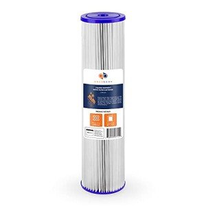 Aquaboon Whole House Sediment Water Filter - 4.5 x 20 Water Filter - 5 Micron Pleated Whole House Water Filter Cartridge Compatible w/AquaPure AP810 2, Pentek ECP5-BB, Hydronix SPC-45-1005 (1 Pack)
