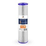 Aquaboon Whole House Sediment Water Filter - 4.5 x 20 Water Filter - 5 Micron Pleated Whole House Water Filter Cartridge Compatible w/AquaPure AP810 2, Pentek ECP5-BB, Hydronix SPC-45-1005 (1 Pack)