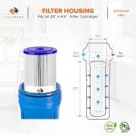 Aquaboon Whole House Sediment Water Filter - 4.5 x 20 Water Filter - 5 Micron Pleated Whole House Water Filter Cartridge Compatible w/AquaPure AP810 2, Pentek ECP5-BB, Hydronix SPC-45-1005 (1 Pack)