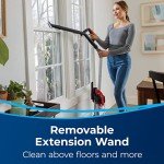 BISSELL CleanView Compact Upright Vacuum, Fits In Dorm Rooms & Apartments, Lightweight with Powerful Suction and Removable Extension Wand, 3508, Red,black