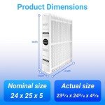 YEEREAD EXPXXFIL0324 Filters, EXPXXFIL0324 Replacement Filter Compatible for Bryant/Carrier Cabinet, 24x25x5 Air Filter Merv 10, Part Number: EXPXXFIL0324 (1 Pack)