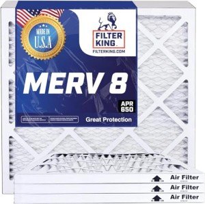 Filter King 21x26x1 Air Filter | 4-PACK | MERV 8 HVAC Pleated A/C Furnace Filters | MADE IN USA | Actual Size: 21 x 26 x .75"