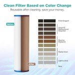 SimPure 10"x2.5" Pleated Polyester Sediment Water Filter Replacement Cartridge 5 Micron Whole House Pre-Filter Compatible with W50PE, WFPFC3002, SPC-25-1050, FM-50-975 - 4 Pack