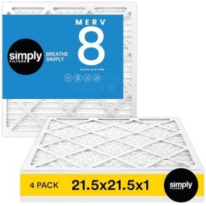 Simply Filters 21.5x21.5x1 MERV 8, MPR 600, Air Filter (4 Pack) - Actual Size: 21.5"x21.5"x0.75" HVAC, AC Furnace Air Filter