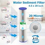 20 Micron Whole House Water Filter Cartridge, 6 Pack
