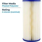 SpiroPure 5 Micron Pleated Water Filter Cartridge