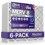 BNX TruFilter MERV 8 Air Filters 20x22x1 (6-Pack)