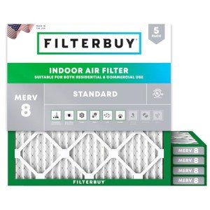 22x22x1 MERV 8 Pleated Air Filters (5-Pack)