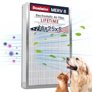 16x25x5 Washable MERV 8 Electrostatic Air Filter