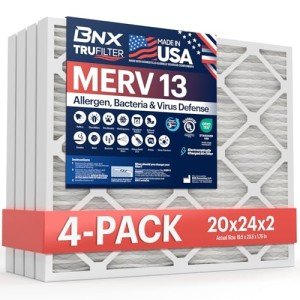 BNX TruFilter MERV 13 Air Filters 20x24x2 (4-Pack)