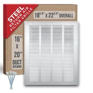16x20 Steel Return Air Filter Grille - White