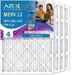 AIRX 16x30x1 MERV 13 Air Filters 4 Pack