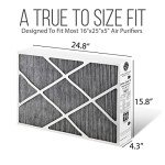 Lennox 16x25x5 Furnace Filter, X6672 Filter Replacement, Merv 16 Carbon Clean Filter Media with Homequip Disposal Bag 2-Pack (Actual Size: 15.8 x 24.8 x 4.3 Inches)