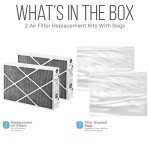 Lennox 16x25x5 Furnace Filter, X6672 Filter Replacement, Merv 16 Carbon Clean Filter Media with Homequip Disposal Bag 2-Pack (Actual Size: 15.8 x 24.8 x 4.3 Inches)