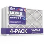 BNX TruFilter 16x25x2 MERV 8 Air Filters (4-Pack)