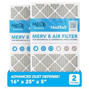 16x25x5 MERV 8 Air Filters - 2-Pack