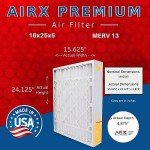AIRX MERV 13 16x25x5 Furnace Filters - 2 Pack
