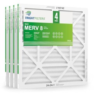 TRIGHTFILTERS 24x24x1 MERV 8 Air Filter 4 Pack