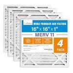 LotFancy MERV 11 Air Filters, 16x16x1, 4 Pack