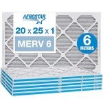 Aerostar 20x25x1 MERV 6 Pleated Air Filters
