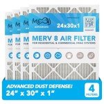 24x30x1 MERV 8 Air Filter 4-Pack
