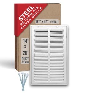 14x20 Steel Return Air Filter Grille - White