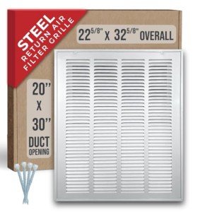 20x30 Steel Return Air Filter Grille - White