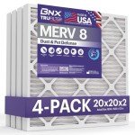 BNX TruFilter 20x20x2 MERV 8 Air Filters (4-Pack)