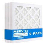 20x25x1 Pleated Air Filters - 5-Pack