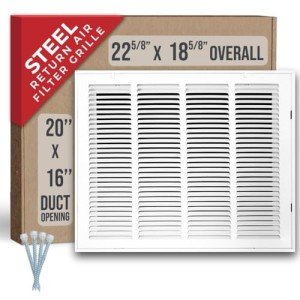20x16 Steel Return Air Filter Grille - White