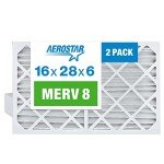 Aerostar MERV 8 Pleated Air Filter, 2 Pack