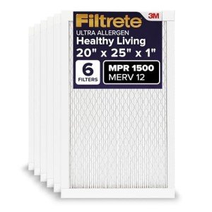 Filtrete 20x25x1 Allergen Filter, 6 Pack