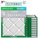 22x24x1 MERV 8 Pleated Air Filters (12-Pack)