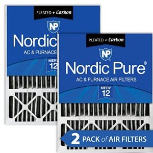 Nordic Pure 20x25x5 MERV 12 Carbon Filters - 2 Pack