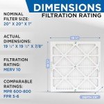 Glasfloss 20x20x1 MERV 10 Pleated Filter Case