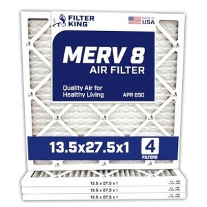 Filter King MERV 8 Pleated Air Filters - 4 Pack