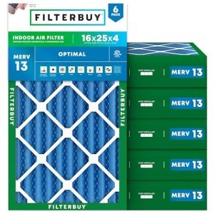 16x25x4 MERV 13 Air Filters (6-Pack)