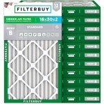 16x30 Air Filters MERV 8 Dust Defense (12-Pack)