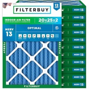 20x25x2 MERV 13 Air Filters (12-Pack)