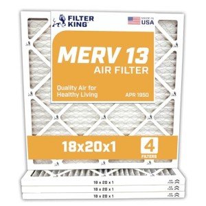 18x20x1 MERV 13 Pleated Air Filter 4-Pack