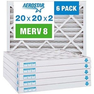 Aerostar 20x20x2 MERV 8 Pleated Air Filters - 6 Pack