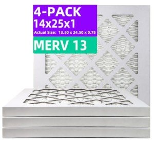 MERV 13 Pleated Air Filter 14x25x1 (4-Pack)
