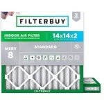 Filterbuy 14x14x2 MERV 8 Air Filters - 2-Pack
