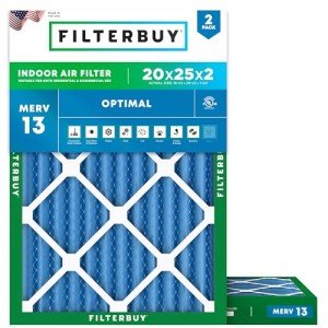 20x25x2 MERV 13 Air Filters - 2-Pack