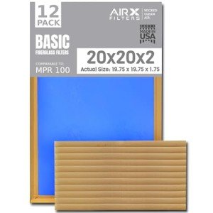 20x20x2 Basic Economy Air Filters - 12 Pack