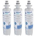 3-Pack NSF-53 Refrigerator Water Filters Compatible with Kenmore & LG