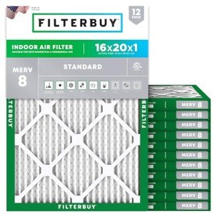 16x20x1 MERV 8 Air Filter (12-Pack)