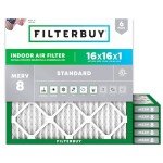 Filterbuy 16x16x1 MERV 8 Air Filter 6-Pack