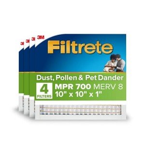Filtrete MERV 8 Air Filter 4-Pack, 10x10x1